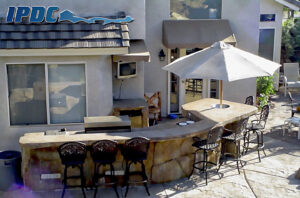 Detailed photograph of a outdoor custom bar.