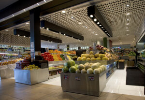 Interior of upscale supermarket